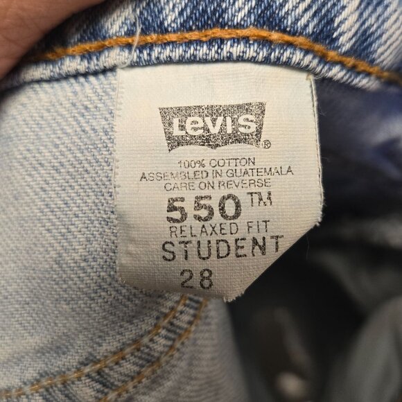 Vintage Levis 550 Orange Tab Student Denim DIY Cut-Off Distressed Frayed High Wa - Picture 8 of 12